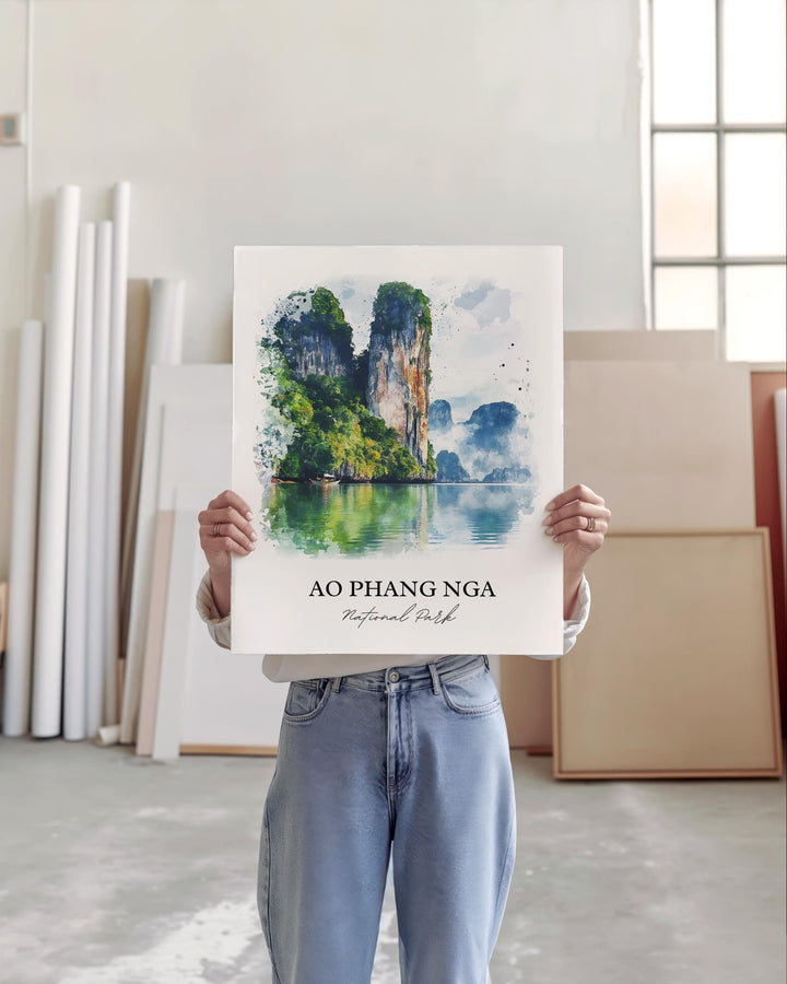 Ao Phang Nga National Park Wall Art, Takdat Print, Thailand Art, Ao Phang Nga Park Gift, Travel Print, Travel Poster, Housewarming Gift