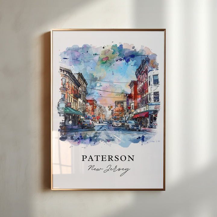 Paterson Wall Art, Paterson NJ Print, Paterson NJ Watercolor, Paterson New Jersey Gift,