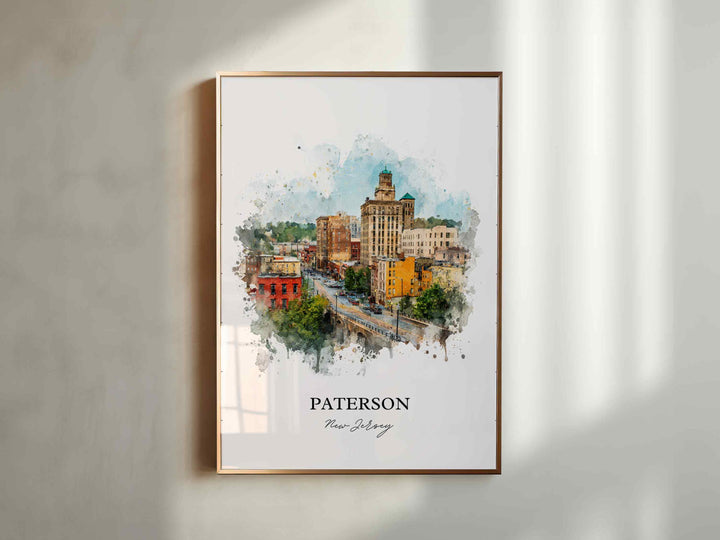 Paterson NJ Wall Art, Paterson Print, New Jersey Watercolor Art, North Jersey Gift, Travel Print, Travel Poster, Housewarming Gift