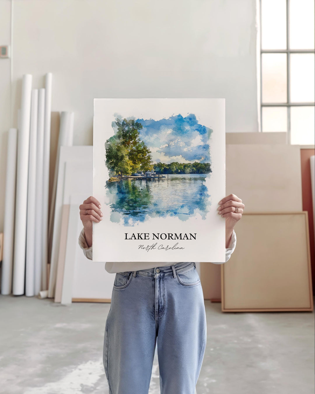 Lake Norman, USA – Watercolor Art Print