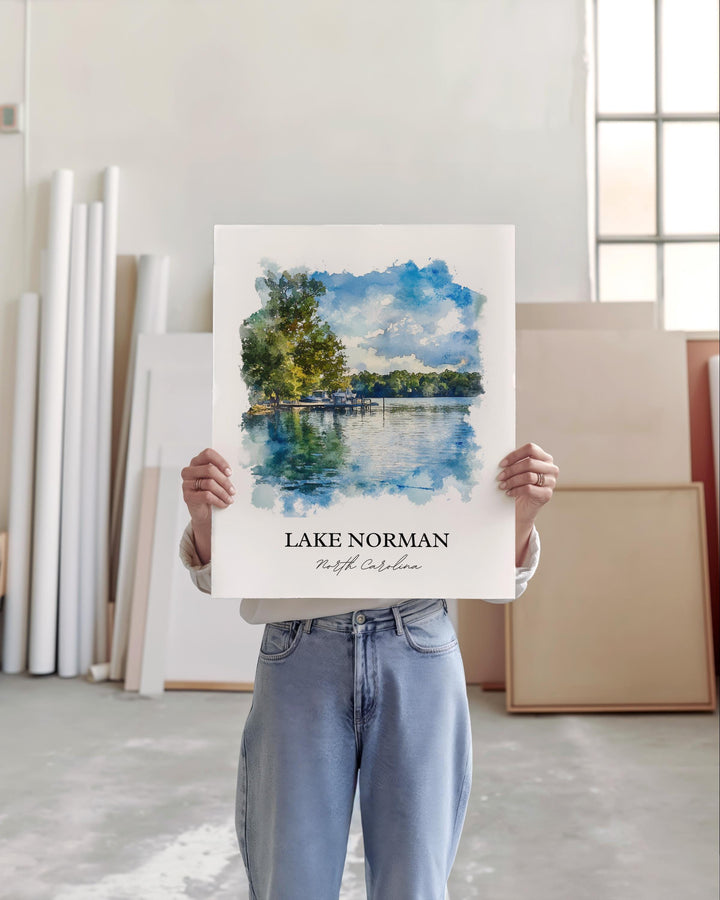 Lake Norman, USA – Watercolor Art Print