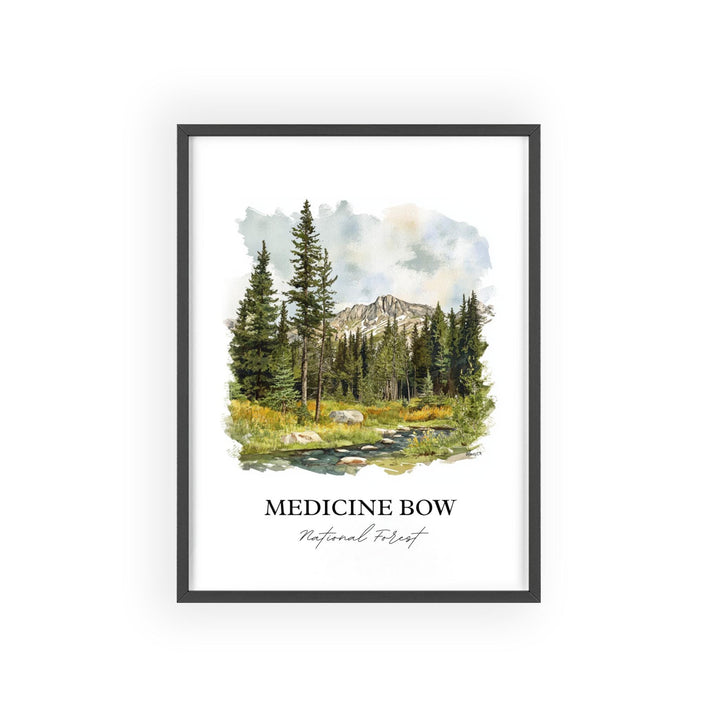 Medicine Bow Wall Art, Carbon County Print, Wyoming Watercolor Art, Medicine Bow Forest Gift, Travel Print, Travel Poster, Housewarming Gift