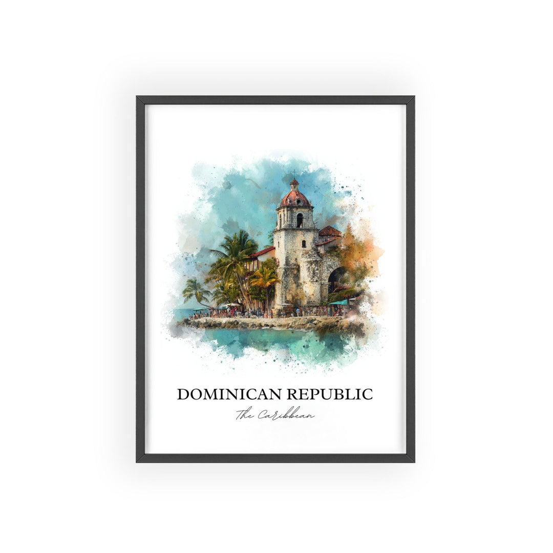 Dominican Republic Wall Art, Caribbean Print, DR Watercolor Art, Dominican Republic Gift, Travel Print, Travel Poster, Housewarming Gift