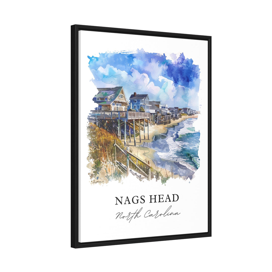Nags Head Wall Art, Nags Head NC Print, OBX Watercolor, Nags Head Outer Banks Gift,