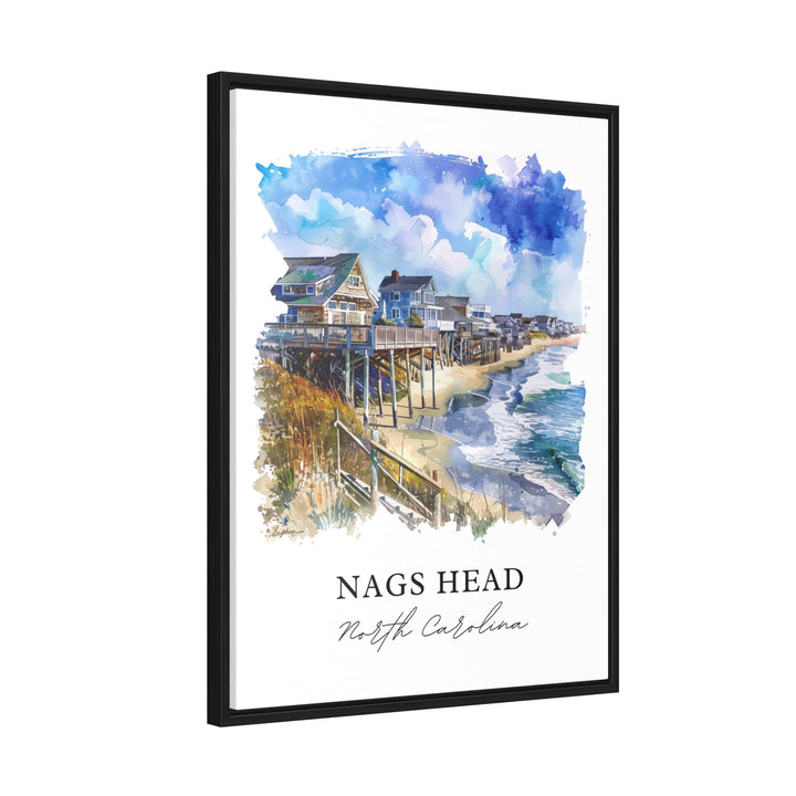 Nags Head Wall Art, Nags Head NC Print, OBX Watercolor, Nags Head Outer Banks Gift,