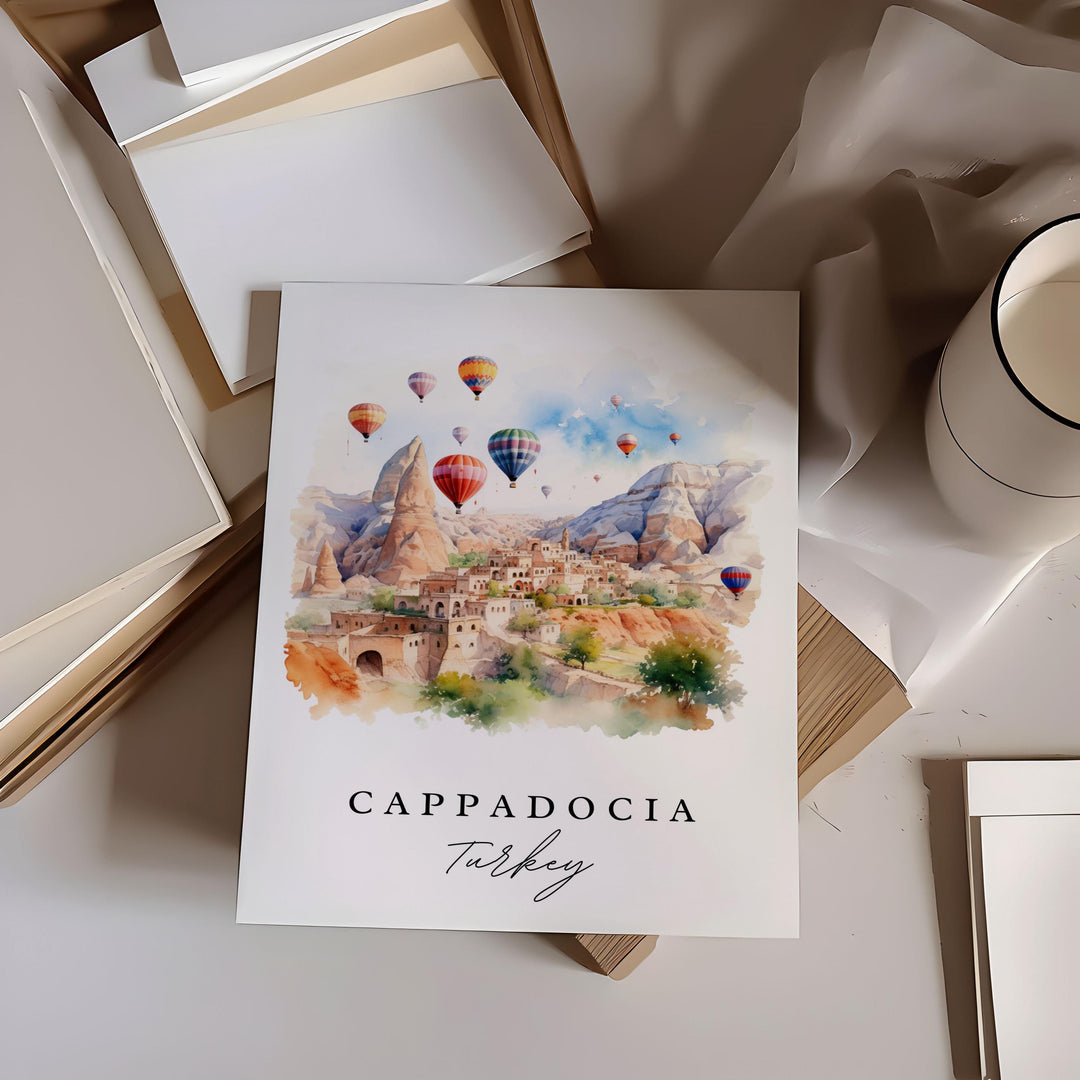 Cappadocia Turkey wall art - Turkey, Cappadocia poster, Cappadocia Wedding gift, Birthday present, Custom Text, Personalized Gift