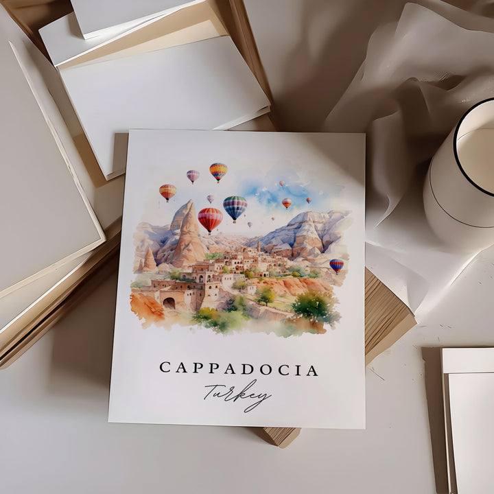 Cappadocia Turkey wall art - Turkey, Cappadocia poster, Cappadocia Wedding gift, Birthday present, Custom Text, Personalized Gift