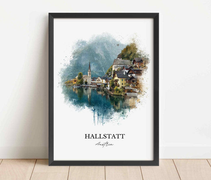 Hallstatt, Austria – Watercolor Art Print