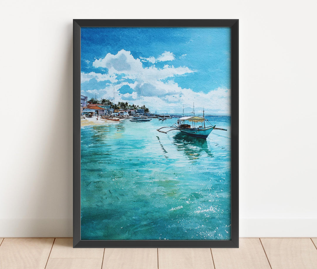Cebu Philippines Watercolor Art Cebu Travel Print Cebu Beach Artwork Cebu Decor Philippines Wall Art