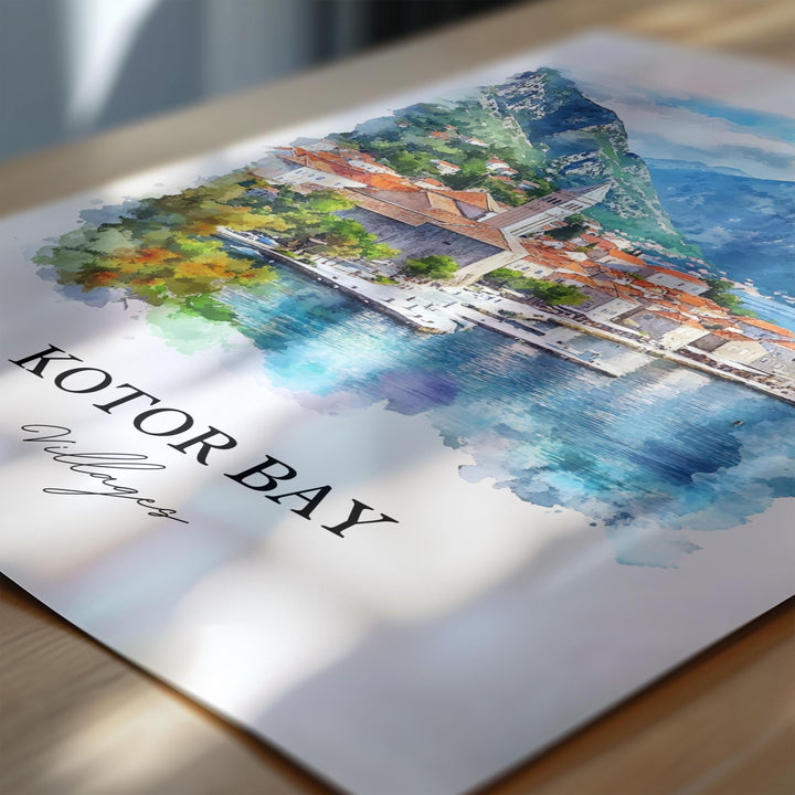 Kotor Bay, Montenegro – Watercolor Art Print