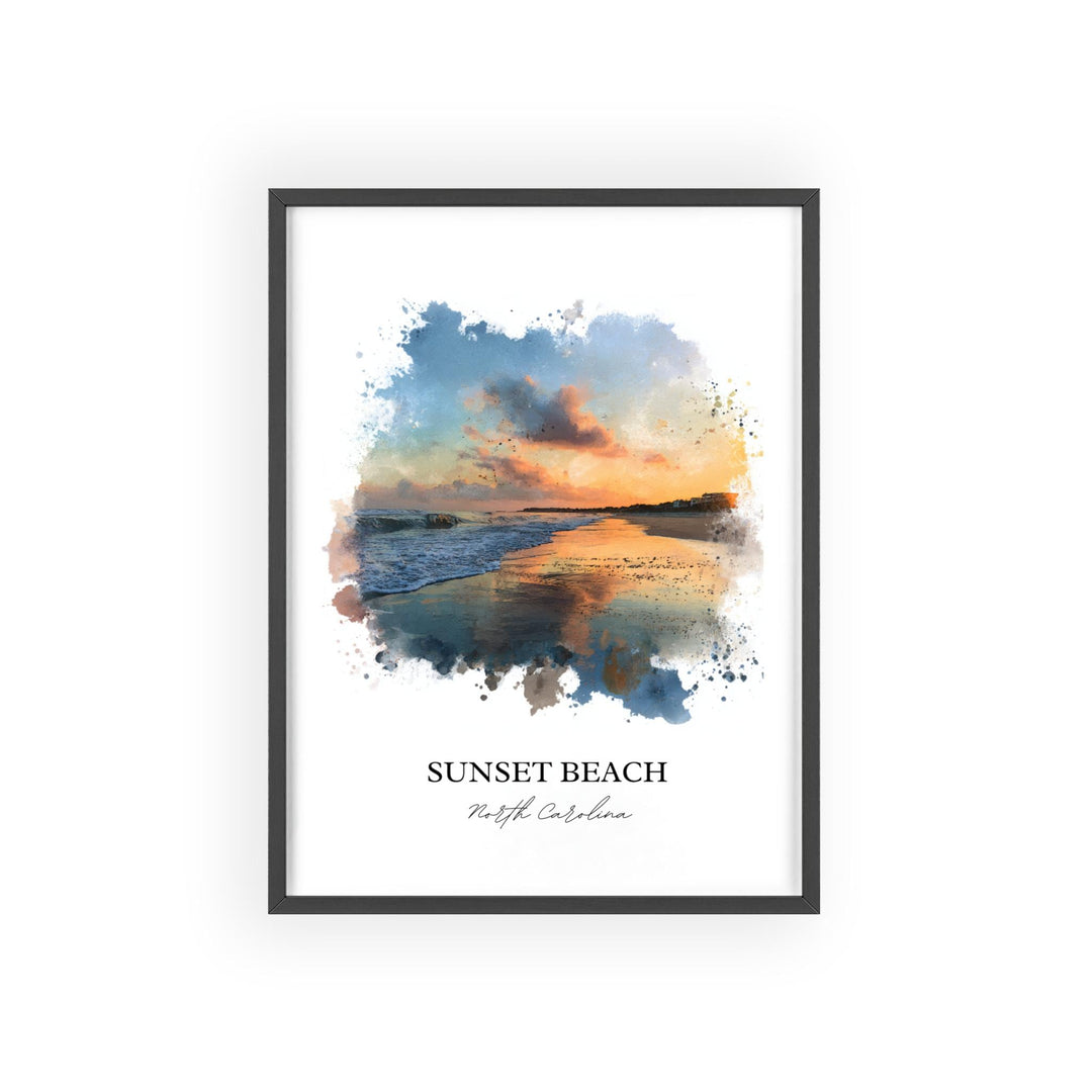 Sunset Beach, North Carolina – Watercolor Art Print