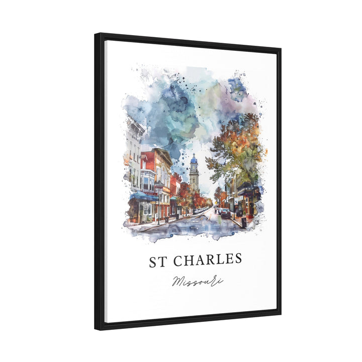 St Charles Missouri Wall Art, Saint Charles MO Print, St Charles Watercolor, Amsterdam Gift,