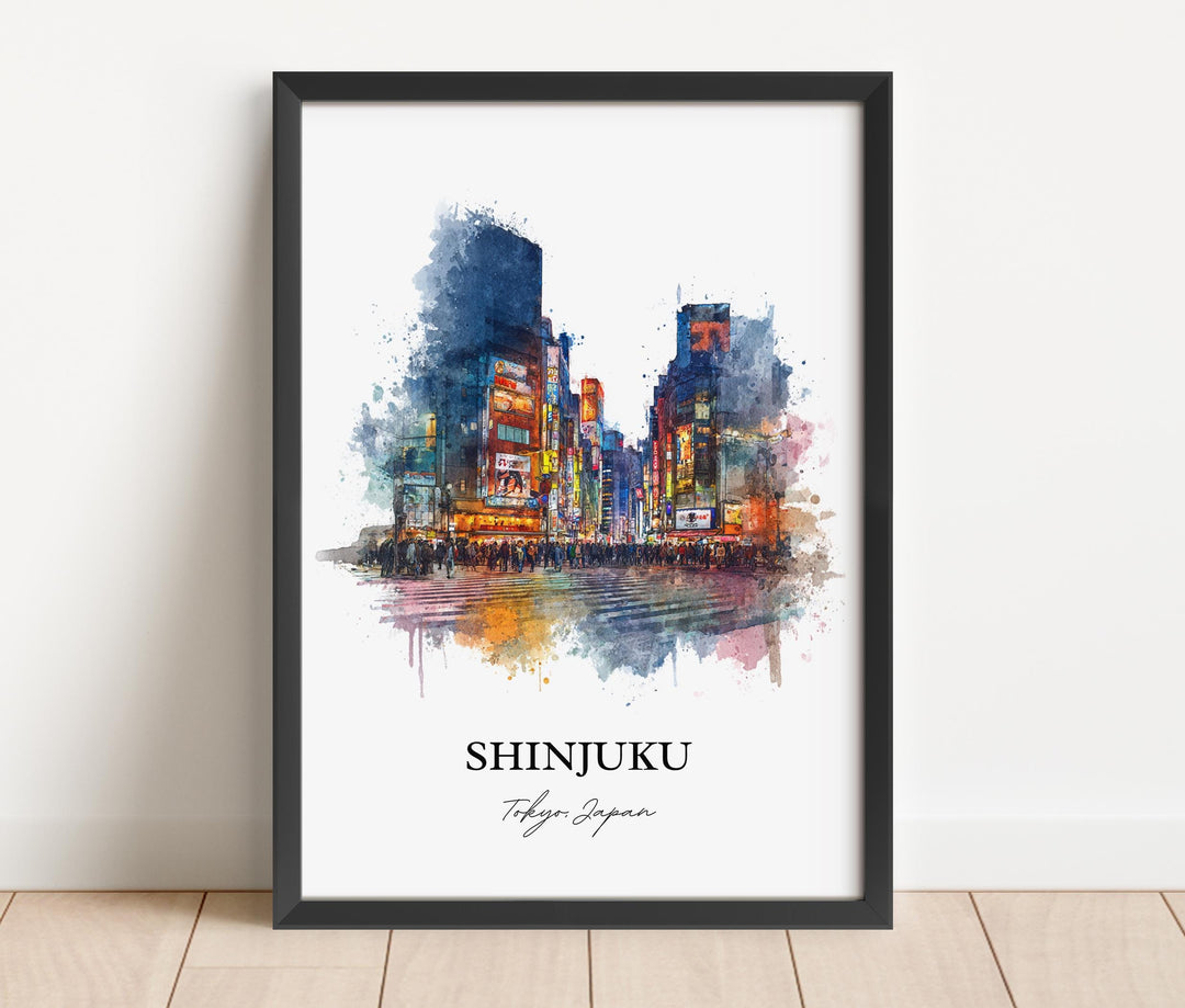 Shinjuku Wall Art, Shinjuku Print, Shinjuku Japan Watercolor Art, Shinjuku Japan Gift, Japan Travel Print, Travel Poster, Housewarming Gift