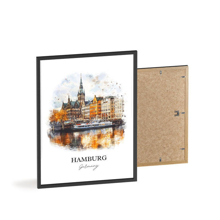 Hamburg Wall Art, Hamburg Germany Print, Germany Watercolor Art, Hamburg Gift, Travel Print, Travel Poster, Housewarming Gift