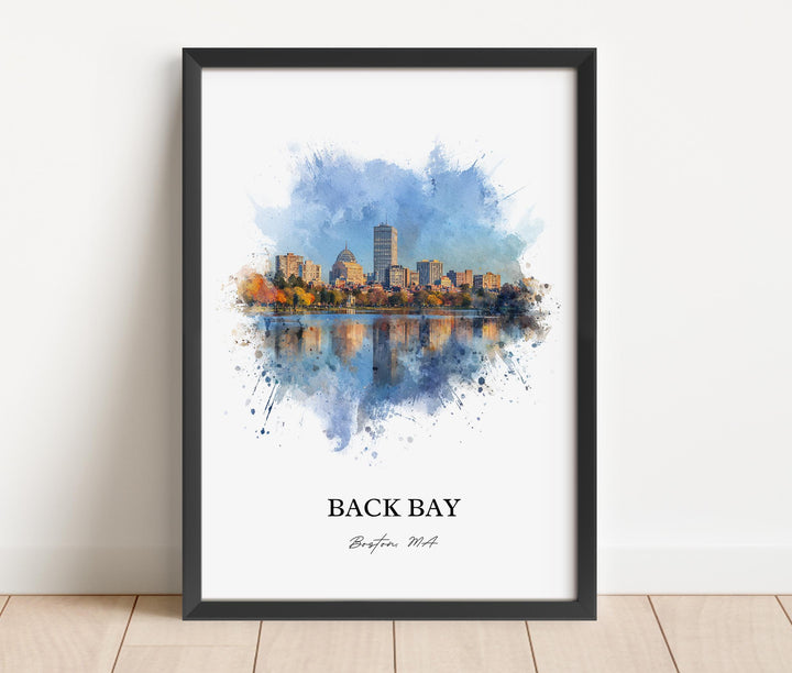 Back Bay, Massachusetts – Watercolor Art Print
