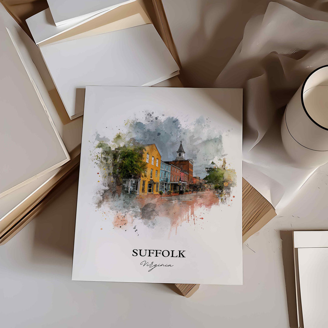 Suffolk, Virginia, USA – Watercolor Art Print