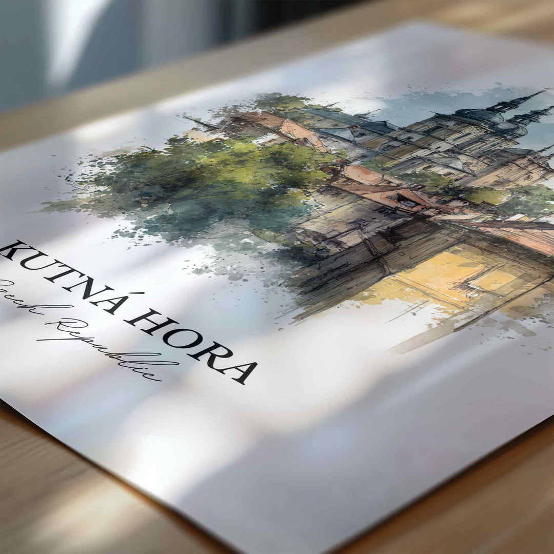 Kutná Hora, Czech Republic – Watercolor Art Print