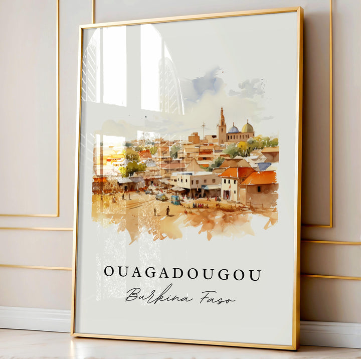 Ouagadougou Burkina Faso Wall art - Ouagadougou, Burkina Faso poster, Wedding gift, Birthday present, Custom Text, Personalized Gift