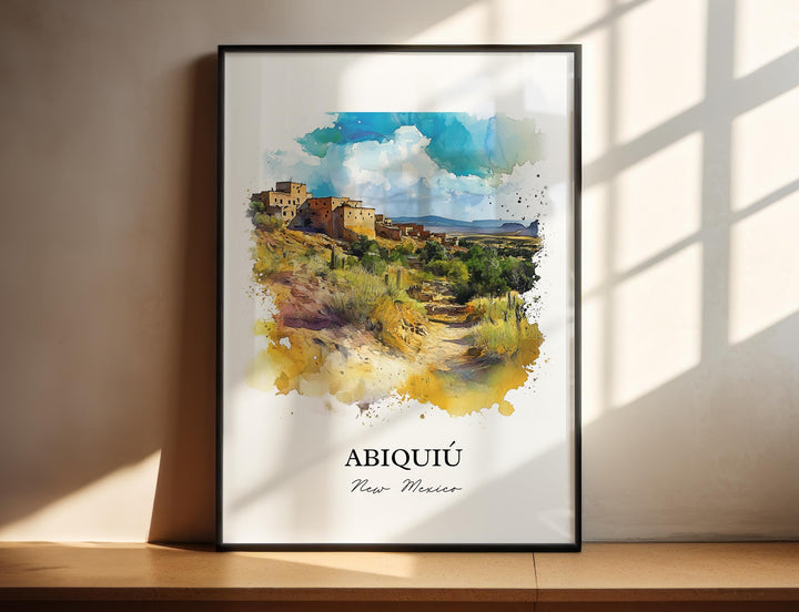 Abiquiú NM Wall Art, Abiquiú Print, New Mexico Watercolor Art, Abiquiú NM Gift, Travel Print, Travel Poster, Housewarming Gift