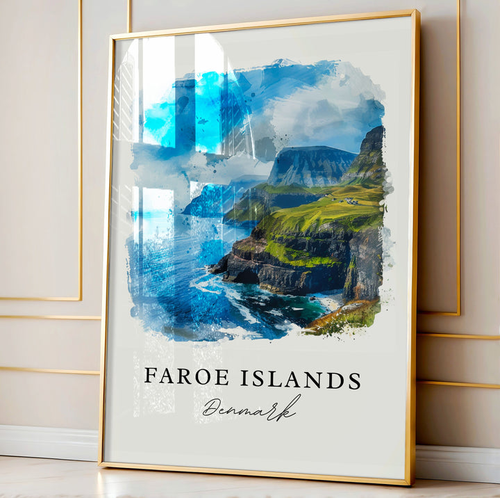 Faroe Islands Wall Art, Denmark Print, Faroe Denmark Wall Art, Denmark Gift, Travel Print, Travel Poster, Travel Gift, Housewarming Gift