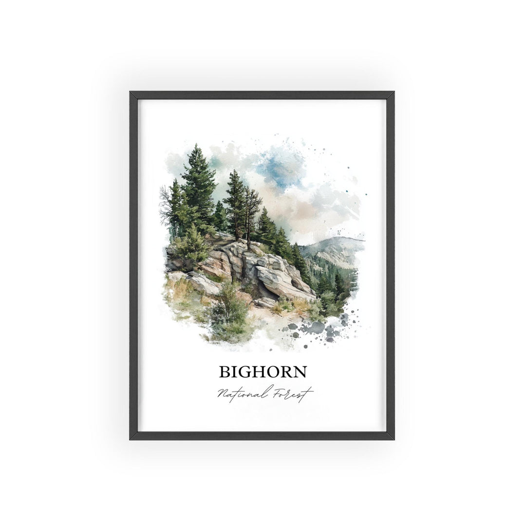 Bighorn National Forest, USA – Watercolor Art Print