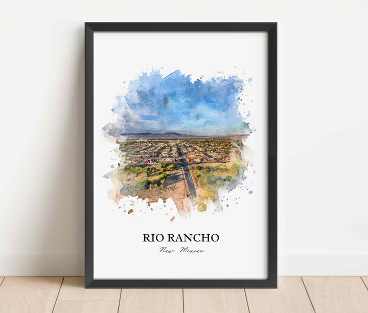 Rio Rancho Wall Art, New Mexico Print, Rio Rancho Watercolor Art, New Mexico Gift, Travel Print, Travel Poster, Housewarming Gift