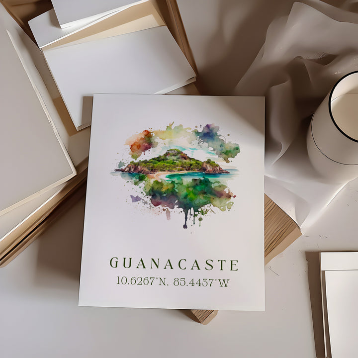 Guanacaste Costa Rica wall art - Costa Rica, Peninsula Papagayo poster, Wedding gift, Birthday present, Custom Text, Personalised Gift