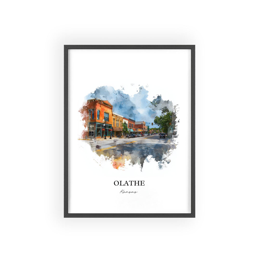 Olathe, Kansas Wall Art, Olathe Print, Olathe KS Watercolor Art, Olathe Gift, Travel Print, Travel Poster, Housewarming Gift
