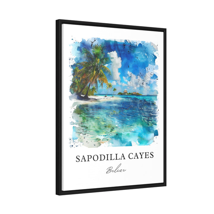 Sapodilla Cayes Art, Sapodilla Belize Print, Sapodilla Cayes Belize Watercolor, Belize Gift,