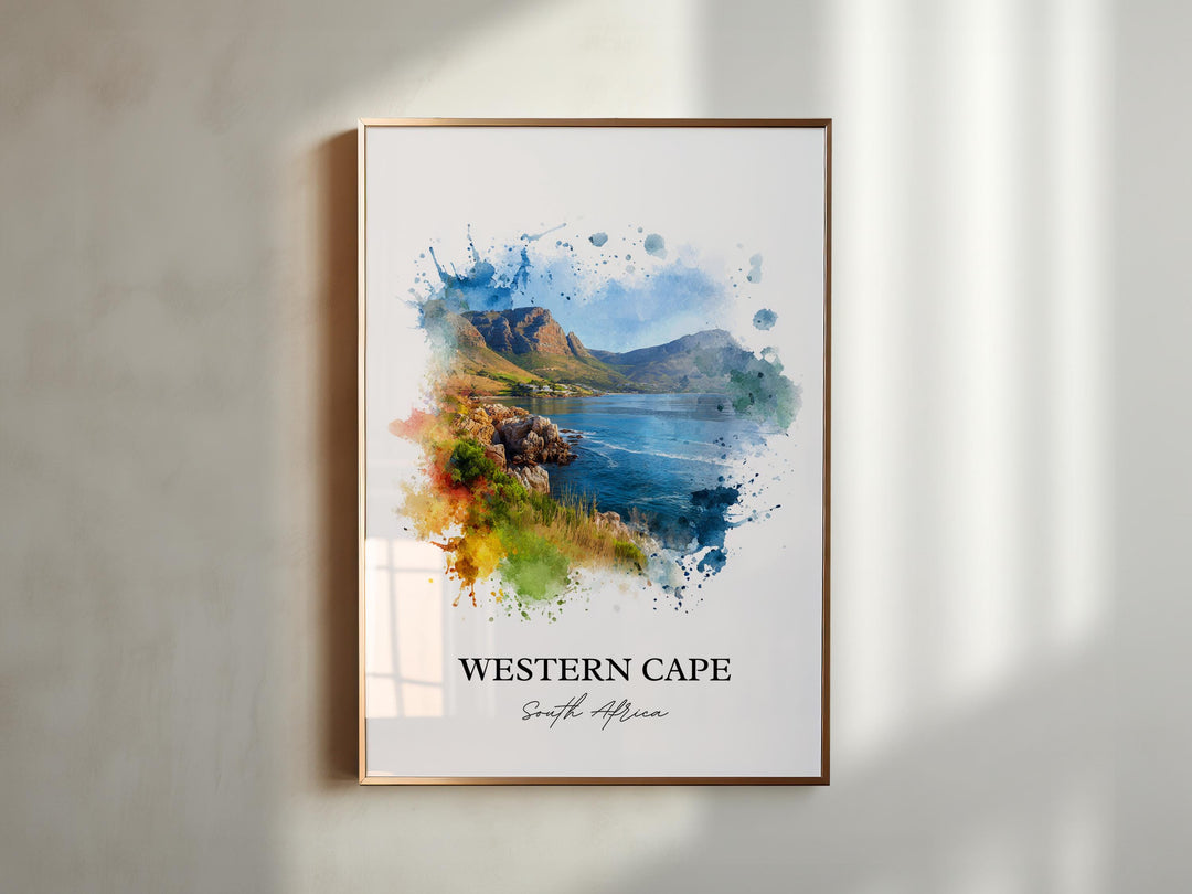 Western Cape Wall Art, South Africa Print, South Africa Watercolor Art, Western Cape Gift, Travel Print, Travel Poster, Housewarming Gift