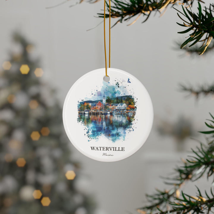 Waterville Maine Ornament: Unique Maine Souvenir, Maine Xmas Decor, and Authentic Waterville ME Gift