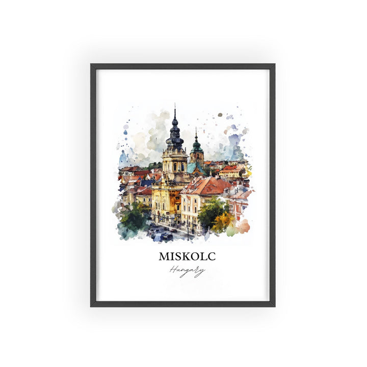 Miskolc Wall Art, Northern Hungary Print, Hungary Watercolor Art, Miskolc Hungary Gift, Travel Print, Travel Poster, Housewarming Gift