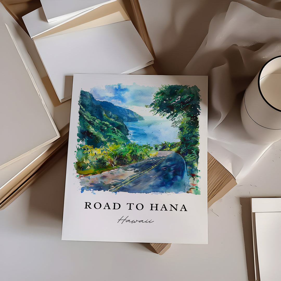 Road to Hana Art Print, Hawaii Print, Road to Hana Wall Art, Maui Gift, Travel Print, Travel Poster, Travel Gift, Housewarming Gift