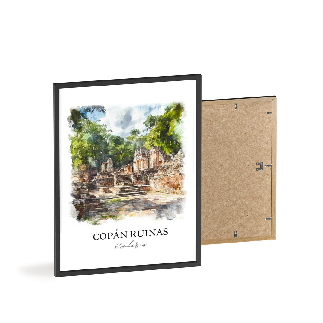 Copan Ruinas Wall Art, Honduras Print, Honduras Watercolor Art, Copan Ruinas Gift, Travel Print, Travel Poster, Housewarming Gift