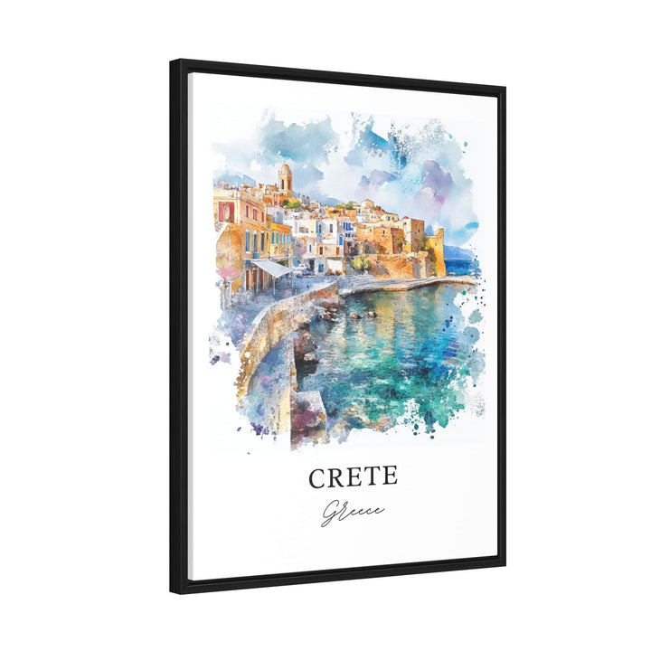 Crete Wall Art, Crete Greece Print, Crete Island Watercolor Art, Crete Greece Gift, Travel Print, Travel Poster, Housewarming Gift