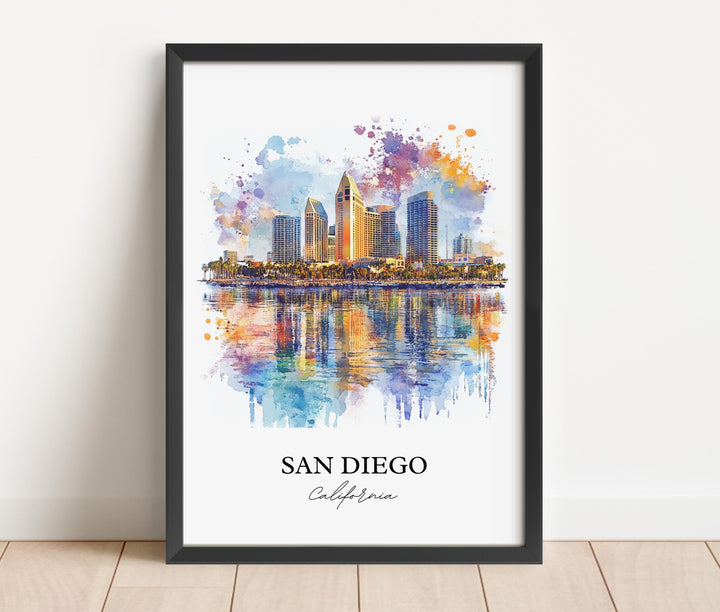 San Diego Wall Art, SoCal Print, California Watercolor Art, San Diego Gift, Travel Print, Travel Poster, Housewarming Gift