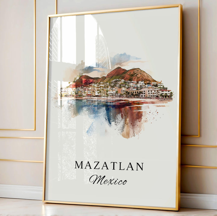 Mazatlan MX wall art - Mexico, Mazatlan poster, Mazatlan Wedding gift, Mazatlan Birthday present, Custom Text, Personalised Gift