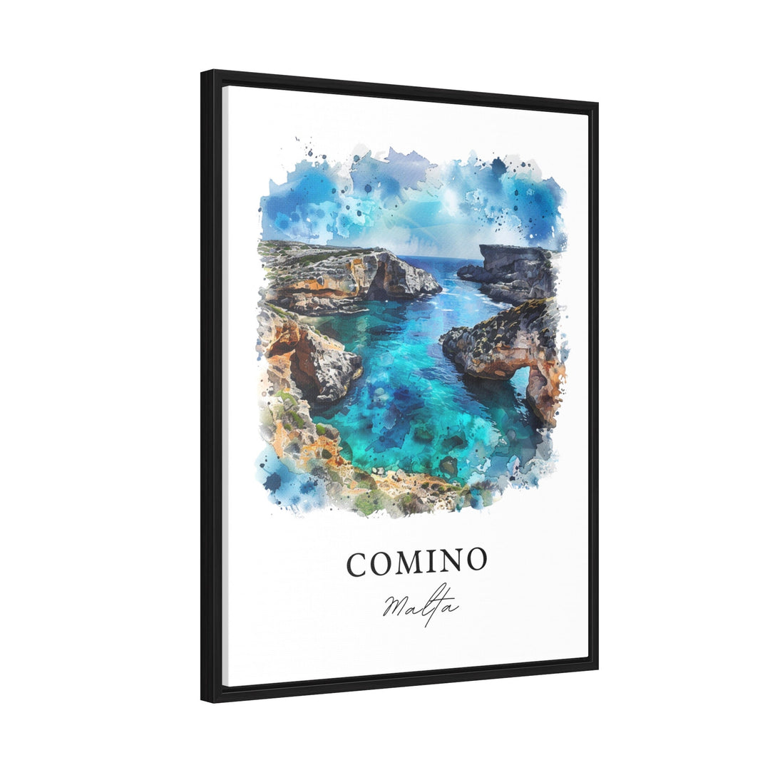 Comino Malta Wall Art, Comino Print, Comino Watercolor, Comino Malta Gift,