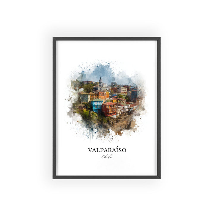 Valparaíso, Chile – Watercolor Art Print