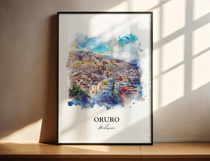 Oruro, Bolivia – Watercolor Art Print