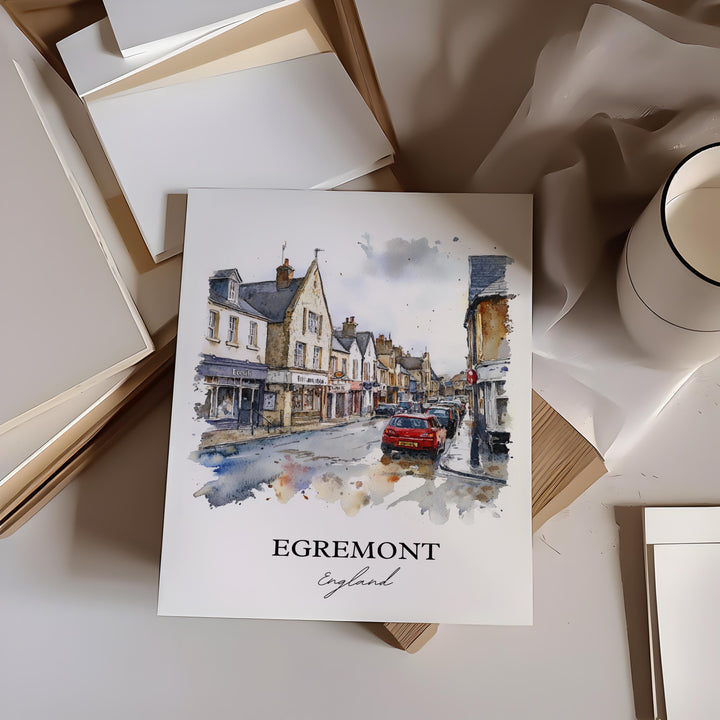 Egremont Wall Art, Cumbria Print, England Watercolor Art, Egremont England Gift, Travel Print, Travel Poster, Housewarming Gift
