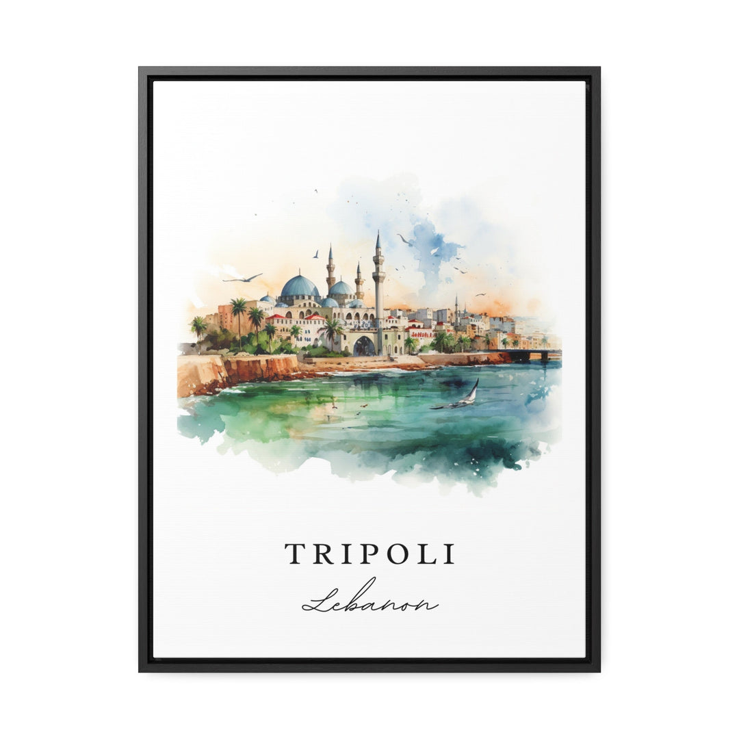 Tripoli traditional travel art - Syria, Tripoli poster, Wedding gift, Birthday present, Custom Text, Personalized Gift