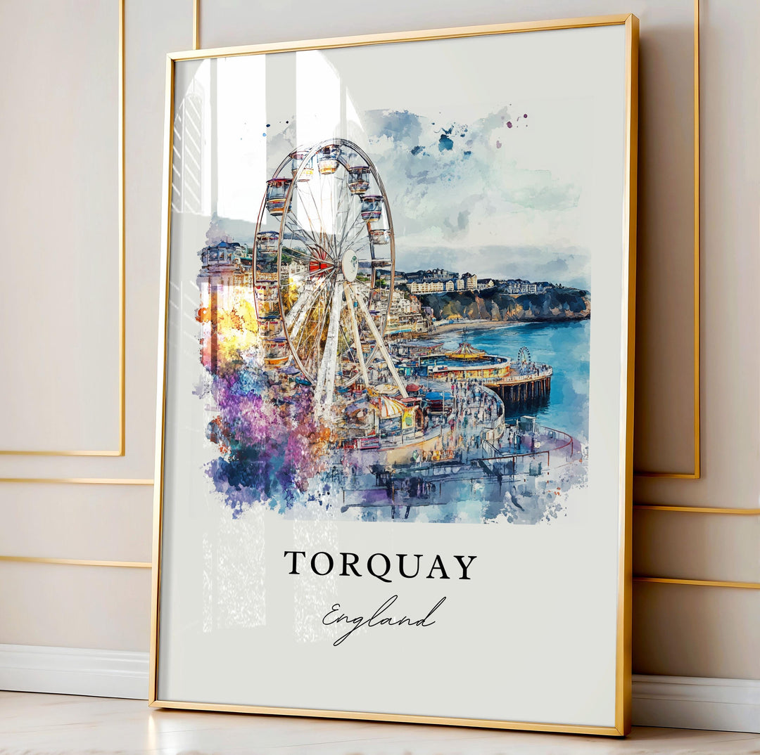 Torquay, England – Watercolor Art Print