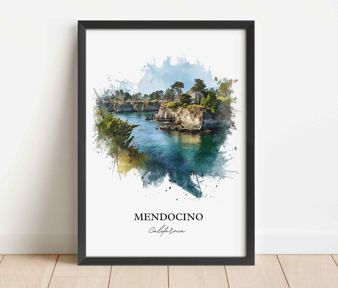 Mendocino, California – Watercolor Art Print