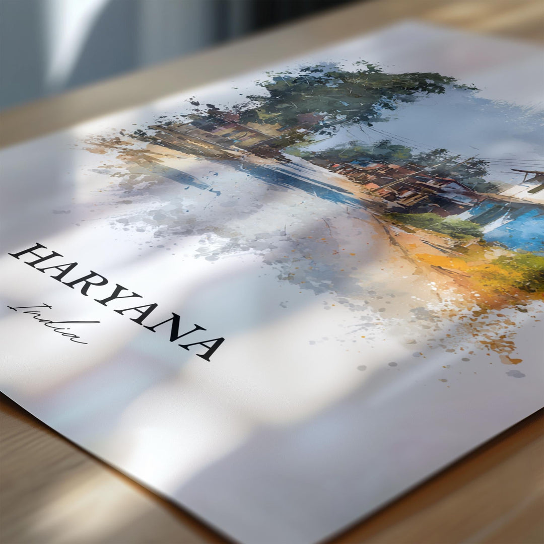 Haryana India Wall Art, Haryana Print, Haryana India Watercolor Art, India Gift, India Travel Print, Travel Poster, Housewarming Gift