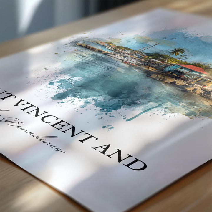 Saint Vincent and the Grenadines Art, Caribbean Print, Saint Vincent Art, Saint Vincent Gift, Travel Print, Travel Poster, Housewarming Gift