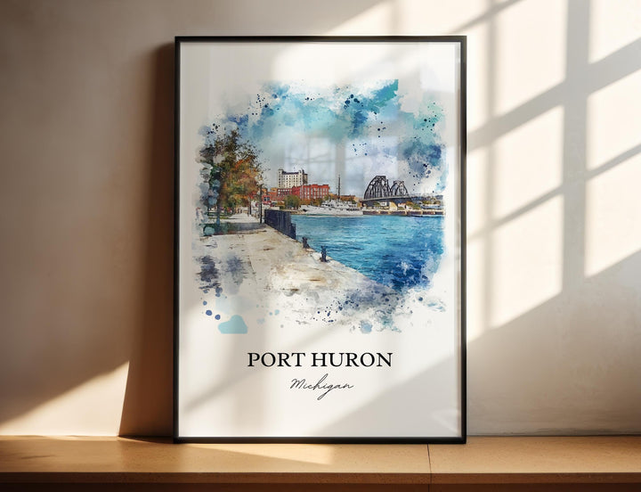 Port Huron, USA – Watercolor Art Print