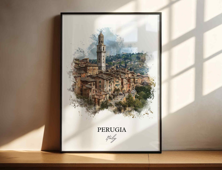 Perugia, Italy – Watercolor Art Print