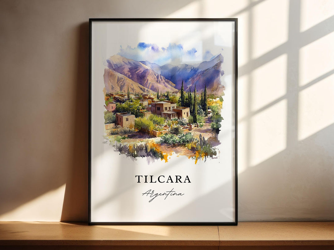 Tilcara Argentina Wall Art, Tilcara Print, Tilcara Watercolor Art, Tilcara Argentina Gift,