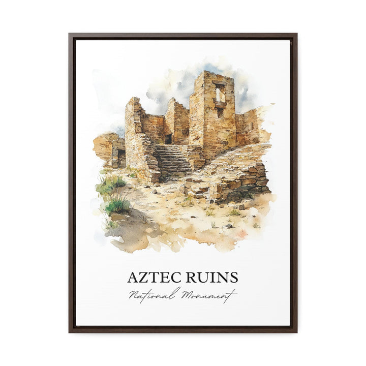 Aztec Ruins National Monument Wall Art, New Mexico Print, NM Watercolor, Aztec Ruins NM Gift, Travel Print, Travel Poster, Housewarming Gift
